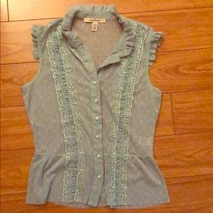 Free People lace button up tank top